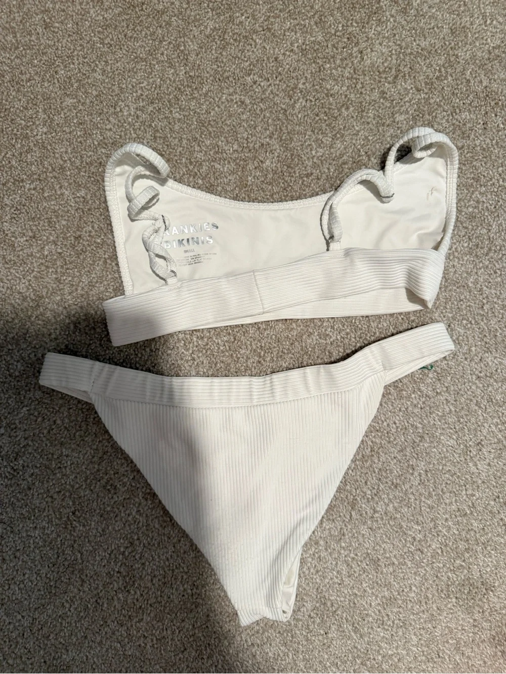 Frankie’s Bikinis Ribbed White Bikini Set